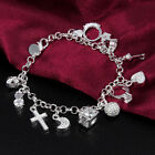 Charms Largo DONNA Bracciale con Foro Corona Farfalla Cuore Argent. Idea Regalog