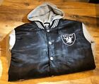 1990s Vintage Oakland Raiders Hooded Jacket Official NFL Merchandise Medium