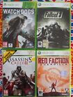 XBOX 360 LOTTO 4 GIOCHI WATCH DOGS+FALLOUT 3+ASSASSIN S CREED 2+RED FACTION GUER