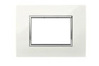 Placca Interruttore 3 Moduli Copri Placchetta Bianca Copripresa C4803 WHT