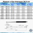 1 PISTONE A GAS MOLLA PER LETTO CONTENITORE - 24 TIPI DI INTERASSE A OCCHIELLO