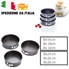 Set 3 Tortiere Stampi a Cerniera per Torte Teglie Antiaderenti Fondo Rimovibile