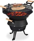 Barbecue Carbonella Grill a Sfera in Ghisa BBQ a Carbone Portatile Grigliata BBQ