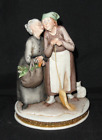 Giuseppe Cappe Figurine ~ Capodimonte Porcelain ~ Gossiping Old Women w/Cat