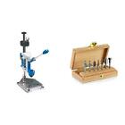 DREMEL 220 Complemento Work Station + Dremel 26150660JA Set 7 Frese da Legno - N