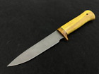 Knife Camping steel x12mf handle ash yellow