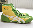 RARE ASICS Onitsuka Tiger Wrestling Trainers UK 10.5 US 11.5 Yellow Green shoes