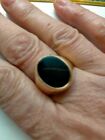 anello oro 18 kt uomo con pietra onice nero