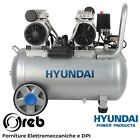 Compressore silenziato 50 Lt portatile 8 Bar senza olio Hyundai 65706P