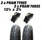 2 x Pram Tyres & 2 x Tubes 12 1/2 X 2 1/4 Slick Jane Powertwin Powertrack Slalom