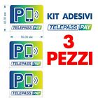 Adesivi Telepass Pay da interno vetro in vinile 3 PEZZI