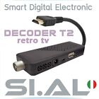 Decoder digitale terrestre HD retro TV DVBT2  HDMI con Telecomando 2 in 1