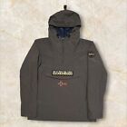 Mens Grey Napapijri Rainforest 1/4 Zip Hooded Summer Jacket (Size XL) L242