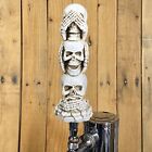 Skeleton Beer Keg TAP HANDLE Stack Of Skulls Bones See No Evil Halloween Skull