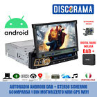 AUTORADIO ANDROID DAB + STEREO SCHERMO SCOMPARSA 1 DIN MOTORIZZATO NAVI GPS WIFI