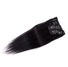 AAAAA 15"~22" Remy Human Hair 15pcs Clips In Extensions 75g Straight More Colors