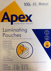 POUCHES A3 30x42 cm 125 MICRON FOGLI LUCIDI FILM PLASTIFICATRICE A CALDO 100 FG