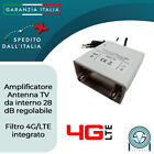 Amplificatore Antenna TV Digitale Terrestre da interno 28 dB regolabile UHF/VHF