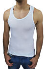 CANOTTA UOMO SLIM FIT SUPER ADERENTE BIANCO T-SHIRT INTIMO CANOTTIERA PALESTRA