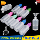 10pz 30ml Contagocce Bottiglia Liquido Plastica Vuoto Bottiglie Flaconi + Imbuto