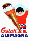 GELATI ALEMAGNA POSTER PUBBLICITÀ VINTAGE ANNI  70 dimensioni 70x50 cm