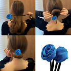 Set 2PZ Accessorio per chignon capelli fiore blu stick flessibile - 01-2PZ BLU