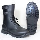 Black Leather French Army Ranger Buckle Boots - Mens Combat Military New Shoes