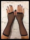 Fingerlose NETZHANDSCHUHE (schwarz) - Gothic Fishnet Armstulpen