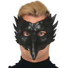 Maschera da gufo nero mezzo viso animale horror la peste canevale halloween