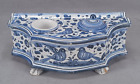 G Deruta Italy Hand Painted Blue Birds & Floral Majolica Faience Inkwell AS IS