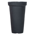 Vaso tondo alto Fioriera Plastica Classic Grigio Scuro per Giardino e Terrazzo