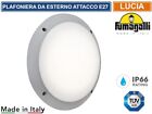 PLAFONIERA CIRCOLARE DA ESTERNO GRIGIA IP66 PER LAMPADINE CON ATTACCO E27