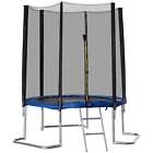 Trampolino Tappeto Elastico per Adulti Ø223x230 cm in con Rete di Sicurezza Blu