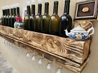 Wine Rack Wood Porta bottiglie bicchieri in legno naturale Pallet epal 12 bott