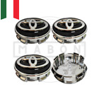 Set 4 Coprimozzo Copri Mozzo Borchie 62mm per Toyota Yaris Cross Neri Cromati