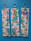 Handmade Pen Holder for Lanyards. rainbow/elephant (bookmark size)