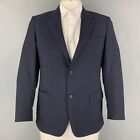 PRADA Misura 42 Navy Lana Mohair Monopetto Sport Cappotto