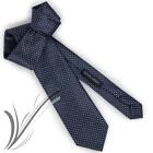 Cravatta blu jacquard uomo elegante micro fantasia per abito da cerimonia moda