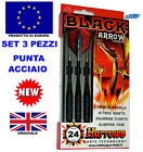 SET FRECCETTE 3 DART GAME BLACK ARROW 24 GRAMMI RED BOX