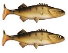 Set 2 Esche Artificiali in Gomma Persico Reale Pesca Spinning Luccio Black Bass