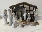 Lladro Nativity Set Figurines And Lladro Stable Made in Spain 12 Piece Set Large