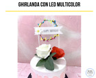 1 decorazione TORTA MULTICOLOR con LED - decorazione torta luminosa