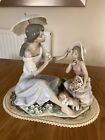 **SALE** lladro figurine Lady with Umbrella, Young Girl in Hat with Dog & Flower