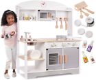 CUCINA PER BAMBINI IN LEGNO con pentole e accessori lavello e forno giocattolo