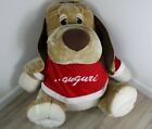 Peluche Gigante AUGURI Festa di NATALE Cane Cagnolone PUPAZZO XL 90x80 cm Grande