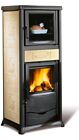 Nordica Extraflame Stufa a Legna Ghisa Forno 9 Kw Pergamena Rossella Plus Evo