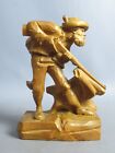 Statua cacciatore legno intagliato scultura soprammobile italiano vintage XX Sec