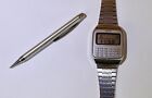 Vintage Digital Seiko C153 5011 Calculator Watch +Pen  all Original-japan-VIDEO