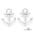 20 ANCHOR CHARMS PENDANTS BRIGHT TIBETAN SILVER 3D 18mm DOUBLE SIDED C127