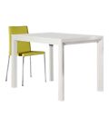 MOBILI 2G - Tavolo moderno bianco frassinato allungabile 130x85 H77.